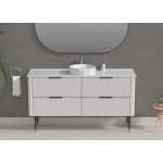 Line R-Corner Matte White All Drawers Vanity Cabinet Only